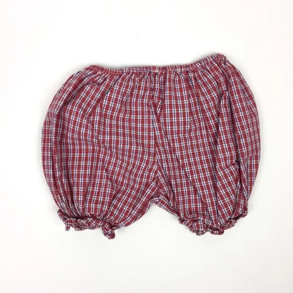 Strasburg Red White Blue Plaid 2 Piece Star Dress Set 12 Months